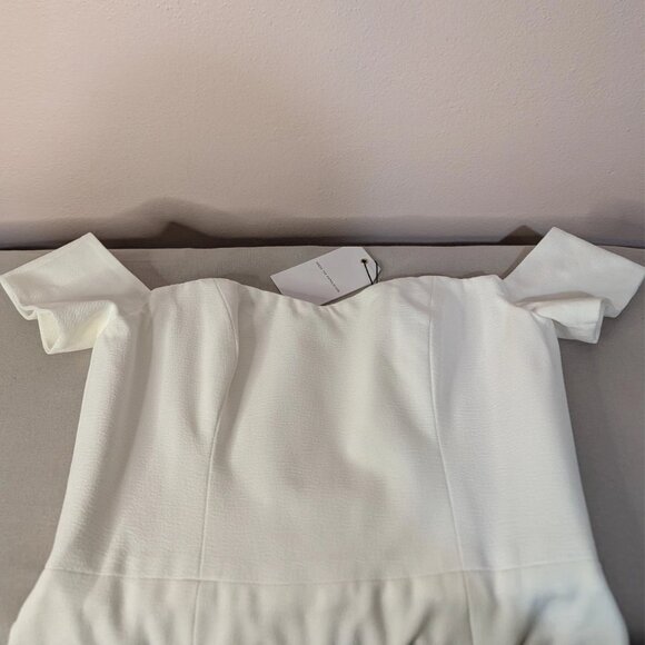 (NWT) Dress The Population Womens Off The Shoulder Dress M Off White Ivory NEW - Picture 8 of 14